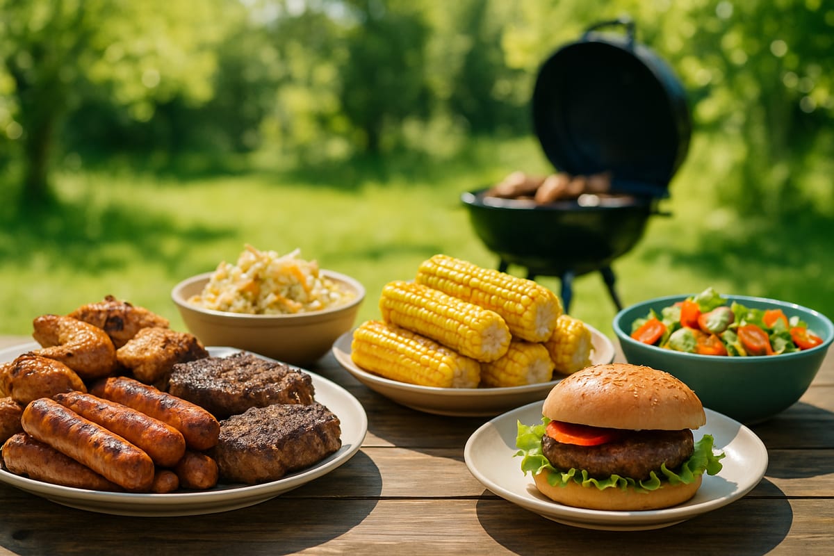 BBQの料理が盛り付けてある画像