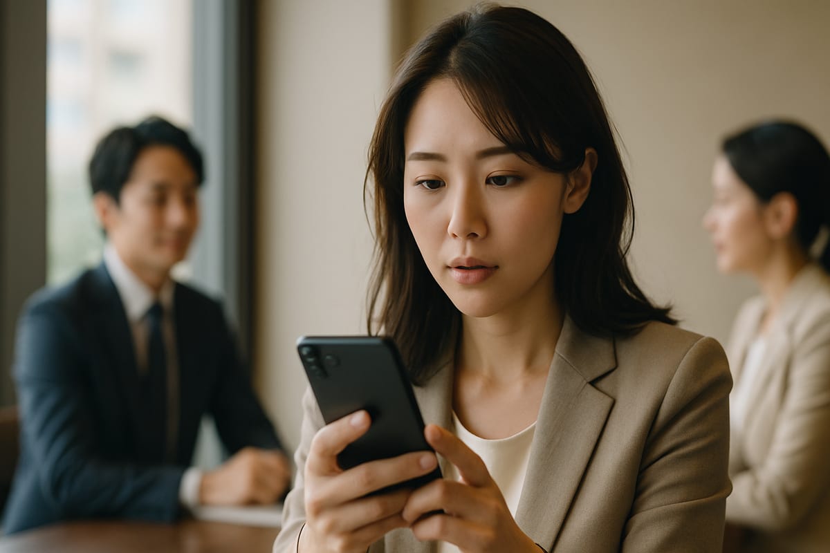 スマホで連絡をもらって確認しているイメージ