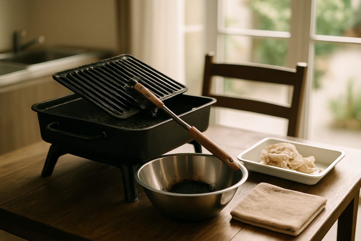 BBQの片づけを行う