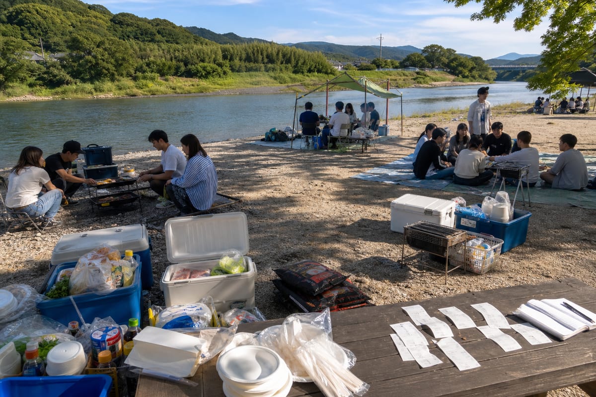 山口 河川敷BBQ