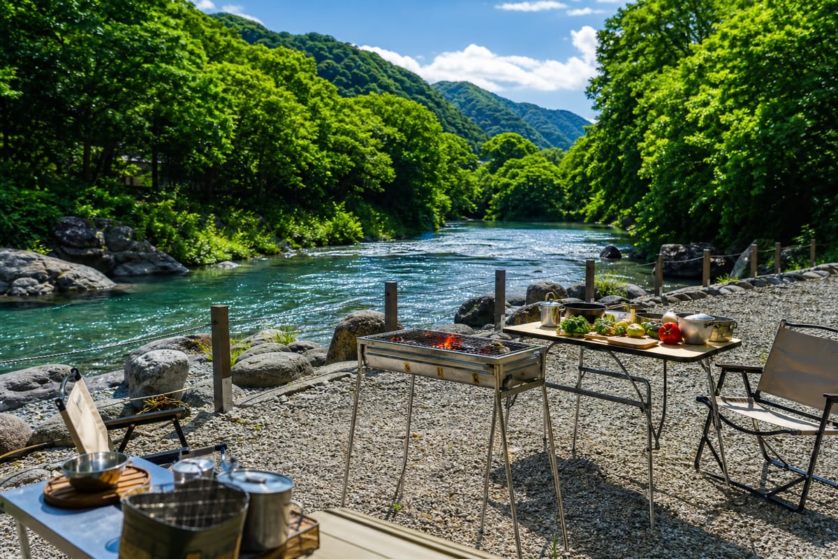 神戸 川遊び BBQ