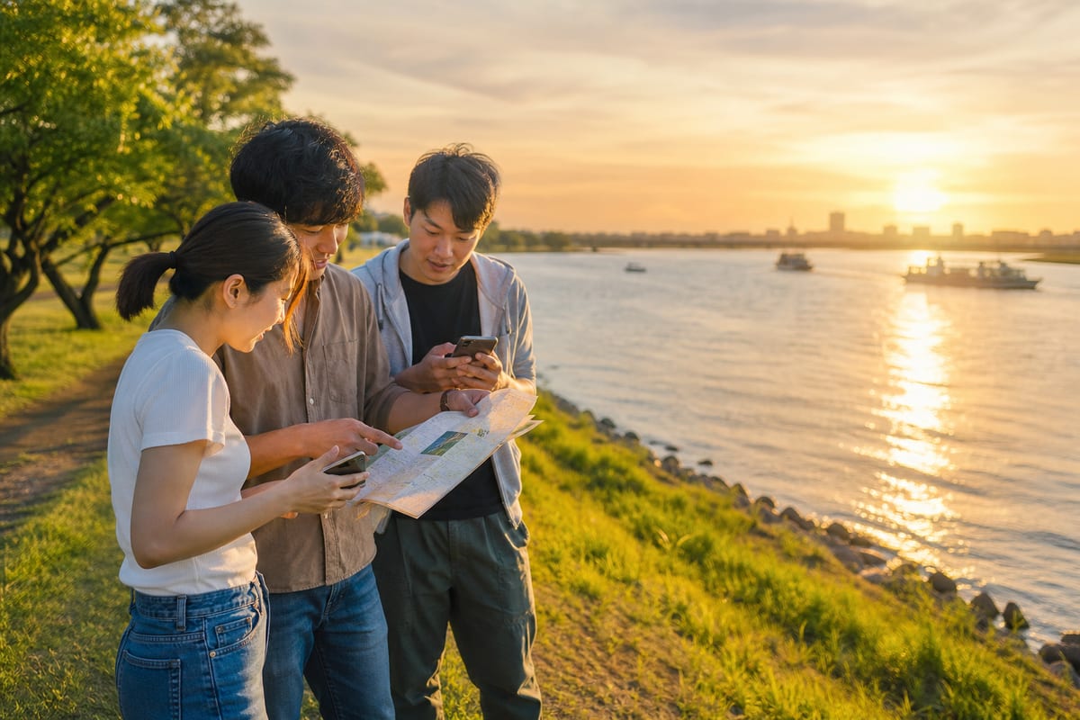 江戸川 BBQ 夕方
