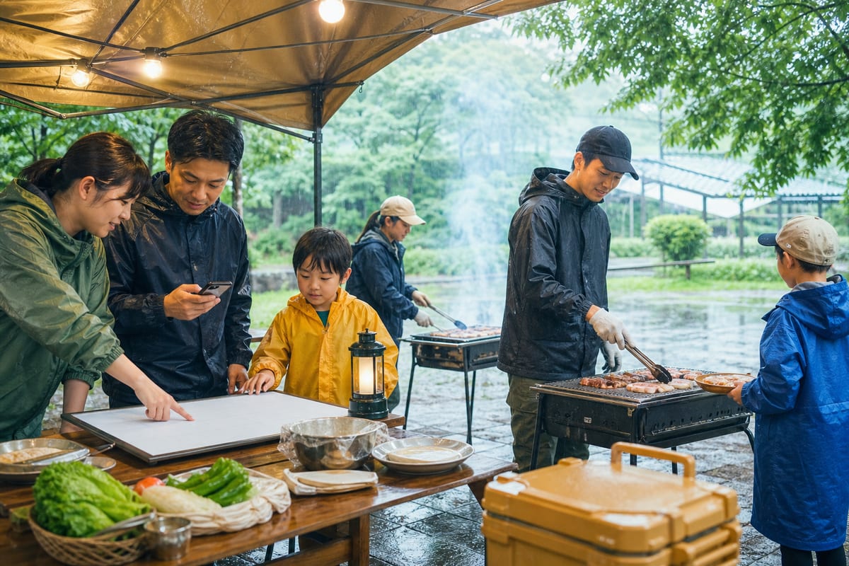 関東 BBQ 雨天 対策