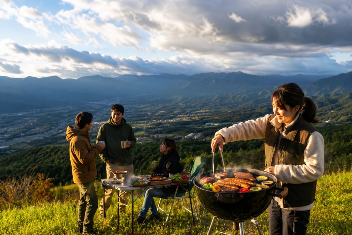 山梨 BBQ 高原 気温差