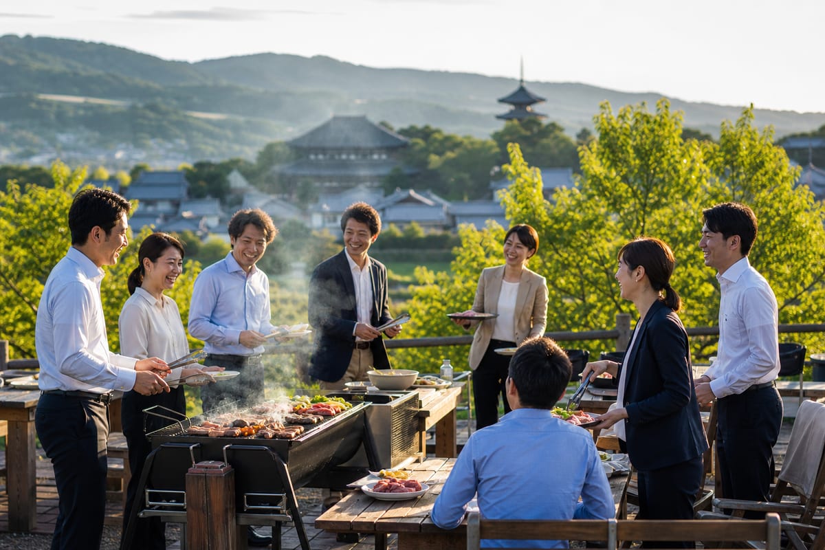 奈良 BBQ 会社研修