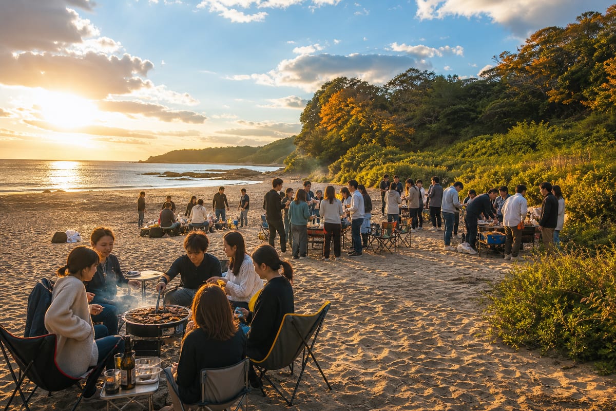林崎松江海岸 BBQ 秋 海辺
