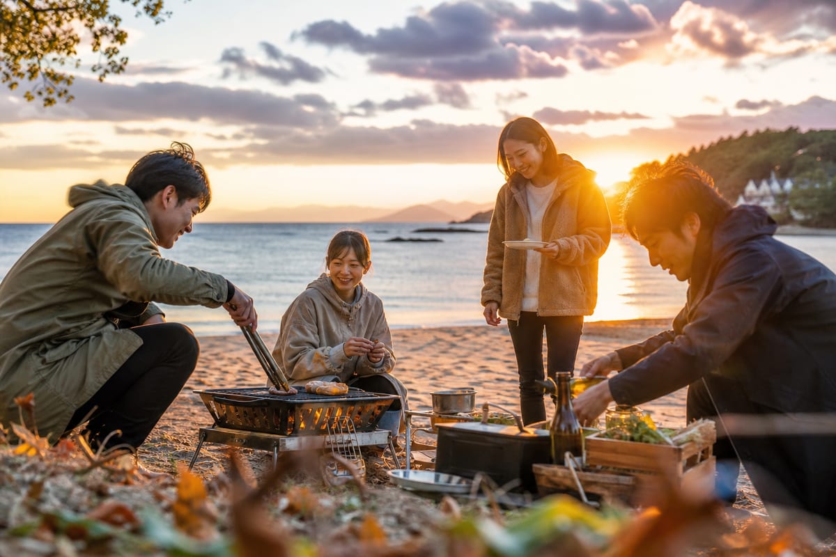 林崎松江海岸 BBQ 秋 海辺