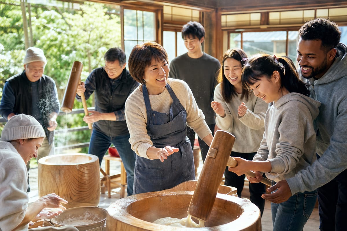 餅つき　自治会・会社イベント　新春